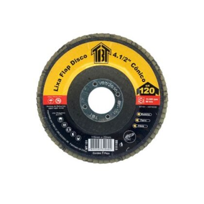 LIXA FLAP DISCO 4,5 CONICO OX ALUM GR 120 TBT