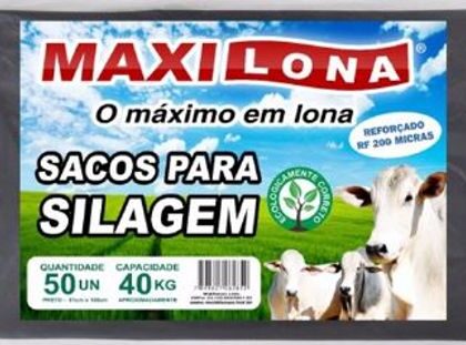 SACO SILAGEM 40kg PRETO 51x110cm MAXILONA(50)