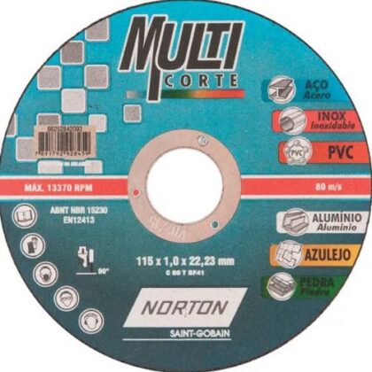 DISCO CORTE MULTICORTE 4,5(115x1,0x22) NORTON
