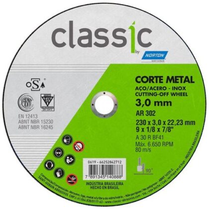 DISCO CORTE MET CLASSIC AR302 9(230x3,0x22) NORTON