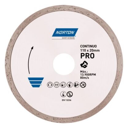 DISCO DIAMANTADO PORC 110mm LISO NORTON