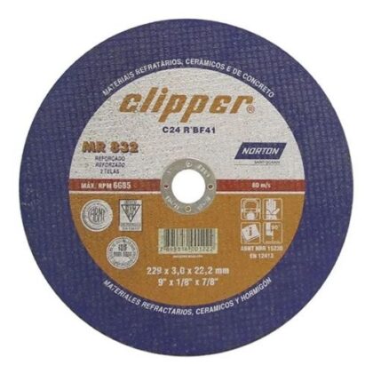 DISCO CORTE REFRATARIO CLIPPER MR832 9(230x3,0x22) NORTON
