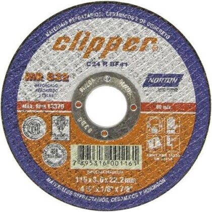 DISCO CORTE REFRATARIO CLIPPER MR832 4,5(115x3,0x22) NORTON