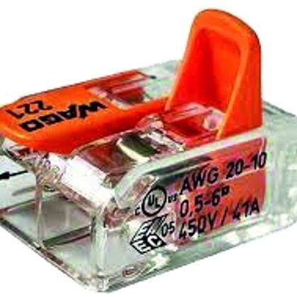 CONECTOR EMENDA 2 FIOS ATE 6,0mm (3PCS) 221-612 WAGO