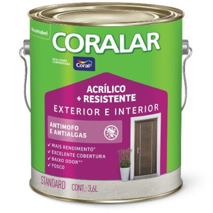 TINTA ACR CORALAR RES STD FO PALHA 3,6L
