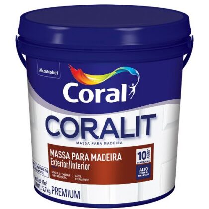 MASSA PARA MADEIRA CORALIT GL PLAS 5,7Kg