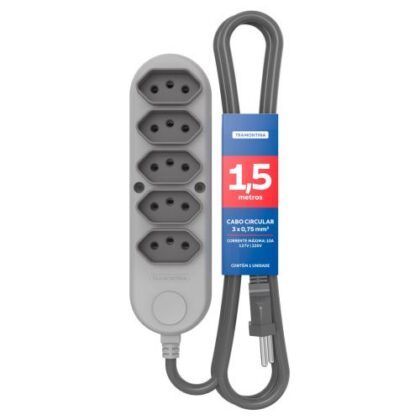 EXTENSAO 5TOM 3P 10A PP 0,75mm 01,5m 57504029 TRAMONTINA