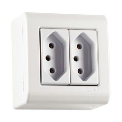 LIZFLEX CAIXA SOBREPOR TOMADA DUPLA 20A BR 57304025 TRAMONTINA