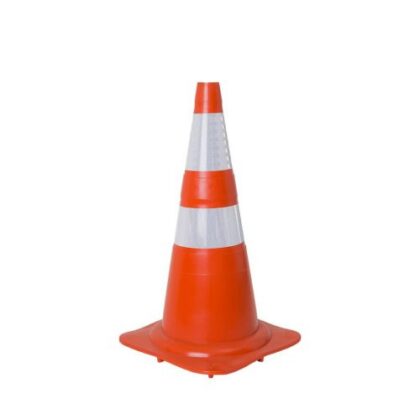 CONE 70cm LARANJA E BRANCO REFLETIVO PLASTCOR