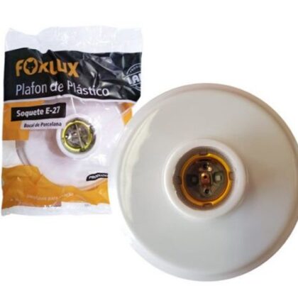 PLAFONIER BASE C/PORC 100W BRANCO FOXLUX