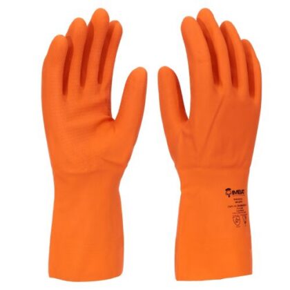 LUVA LATEX FORRADA IMBATEX LARANJA N08 M IMBAT CA 41820