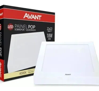 PAINEL LED SOB QUAD 18W 3000K 1260lm 22,5cm AVANT