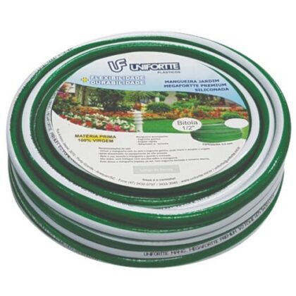 MANGUEIRA JARDIM SILICON MEGAFORTTE VERDE 1/2x2,5x200m UNIFORTTE