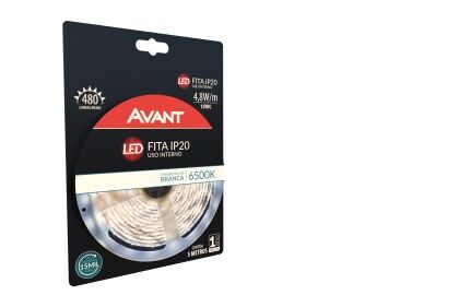 FITA LED IP20 6500K 5m 4,8W/m 12V C/ TRANSF AVANT