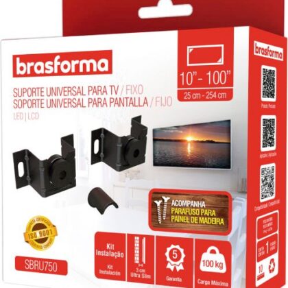 SUPORTE TV BRASFORMA LCD FIXO 10 A 100 SBRU750
