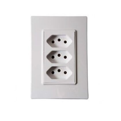 SLIM MOD MONOBLOCO TOM TRIPLA ABNT 10A PRETA 861234