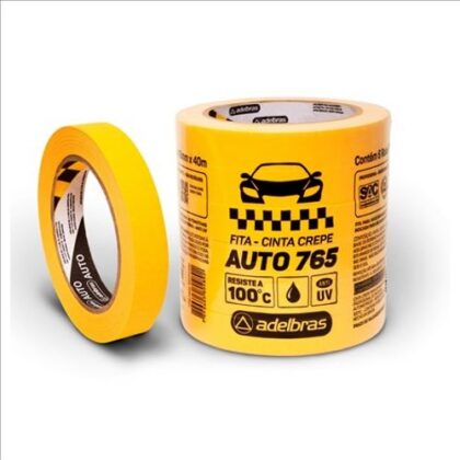 FITA CREPE AUTO 765 AMARELA ADELBRAS 18mmx40m
