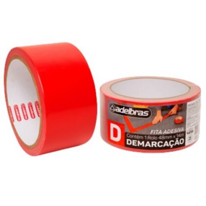 FITA DEMARCACAO VERMELHA 48mmx14m ADELBRAS