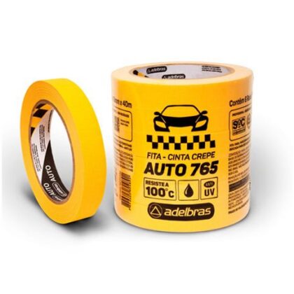 FITA CREPE AUTO 765 AMARELA ADELBRAS 24mmx40m