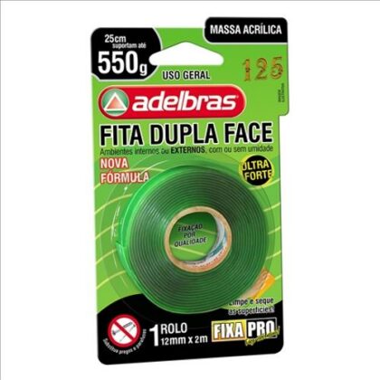 FITA DUPLA FACE TRANSP ADELBRAS 12mmx20m