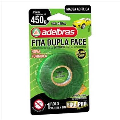 FITA DUPLA FACE TRANSP ADELBRAS 19mmx20m