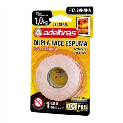 FITA DUPLA FACE ESPUMA FIXA PRO ADELBRAS 19mmx2m