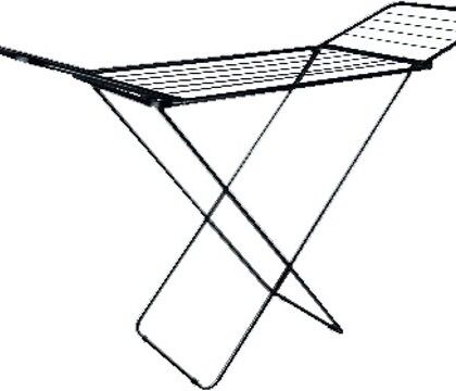 VARAL CHAO C/ABAS ACO 144x49x89cm SLIM PRETO MOR