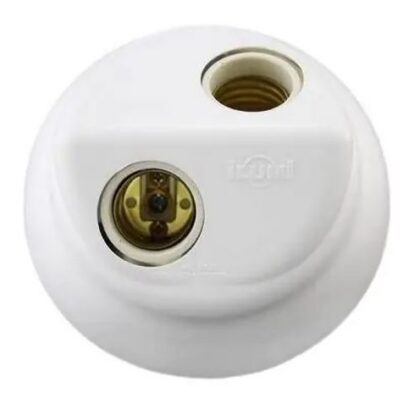 PLAFONIER BASE ILUMI C/PORC DUPLO 100W BRANCO 18092