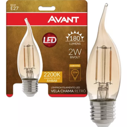 LAMP LED FILAM VELA 2W 2200K E27 BIV AVANT