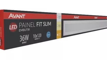 PAINEL LED EMB RET 36W 6500K 2880lm 10x120cm AVANT