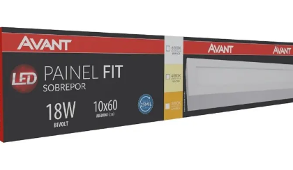 PAINEL LED SOB RET 18W 6500K 1440lm 10x60cm AVANT