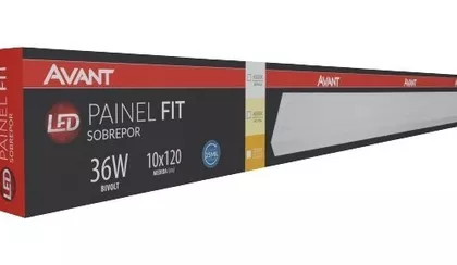PAINEL LED SOB RET 36W 3000K 2880lm 10x120cm AVANT