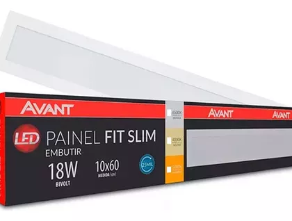 PAINEL LED EMB RET 18W 6500K 1440lm 10x60cm AVANT