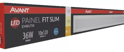 PAINEL LED EMB RET 36W 3000K 2880lm 10x120cm AVANT