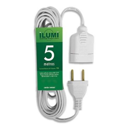 EXTENSAO PROLONG 2P 10A PL 0,75mm 10m BRANCA ILUMI