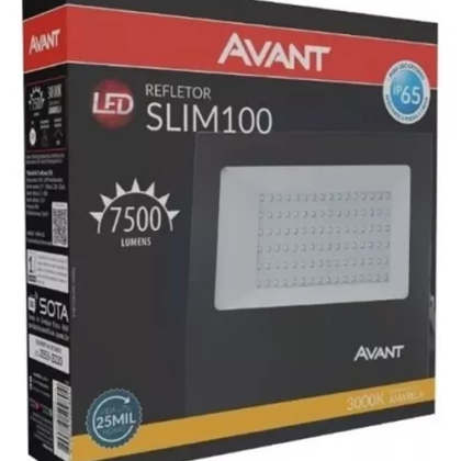 REFLETOR LED SLIM 100W 7500lm BIV 3000K AVANT