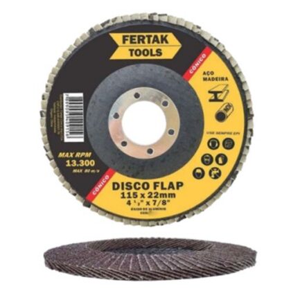 LIXA FLAP DISCO 4,5 CONICO GR 100 FERTAK