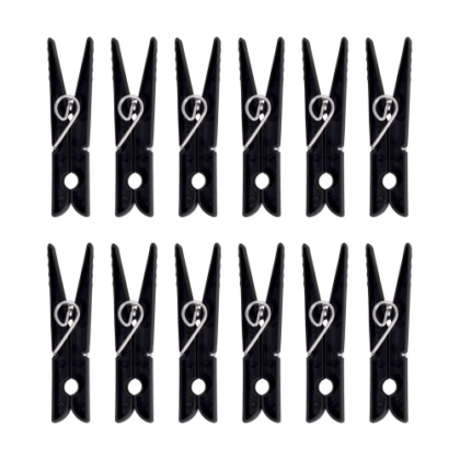 PRENDEDOR PLASTICO PRETO(12) MOR