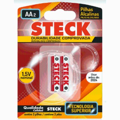 PILHA ALC PEQ(AA) BLIS(2) STECK